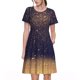 thumbnail image 1 of Balery Gold Black Glitter Vestidos sueltos de manga corta para mujer, vestidos de verano 2025, vestidos casuales de corte A con vuelo., 1 of 6