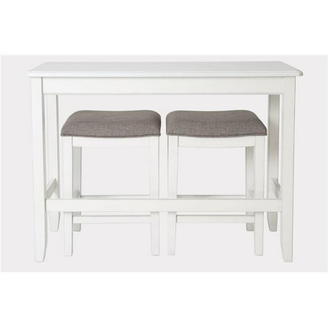 NewRidge Home Goods 4570-WHT Home Table Basse avec Deux Tabourets&44; Blanc