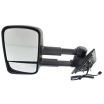 Kool Vue Towing Mirror Compatible With 2007-2014 Chevrolet Tahoe 2007-2013 GMC Sierra 1500 Left Driver Side Heated w/ Blind Spot Corner Glass Textured Black