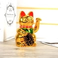thumbnail image 2 of Gato de la suerte Maneki Neko TQEHS que hace señas con dinero y agita batería Feng, 2 of 6