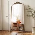 thumbnail image 4 of AUROMIR 71"x 32" Arched Floor Mirror Full Length Mirror Baroque Vintage Mirror with Carved Frame, Antique Bronze, 4 of 6