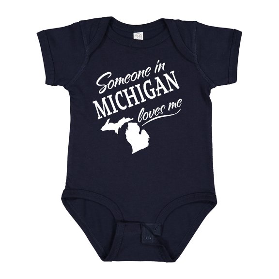 Inktastic Someone in Michigan Loves Me Boys or Girls Baby Bodysuit