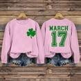 thumbnail image 2 of Xdegoge St. Patrick's Day Sweatshirt for Women Playful Front & Back Print Sweatshirts Casual Long Sleeve Crew Neck Auspicious Leaf Clover Shamrock Top, 2 of 7
