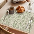 thumbnail image 3 of Vintage Wallpaper Placemats Set of 4, Green Leaf Flower Plants Texture Non-Slip Place Mats Washable Table Mats for Kitchen Dining Table Decorations Indoor/Outdoor, 3 of 9