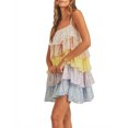 thumbnail image 3 of Mini vestido de lentejuelas para mujer Vestido corto sin mangas con volantes de moda Nituyy Falda escalonada de verano, 3 of 5