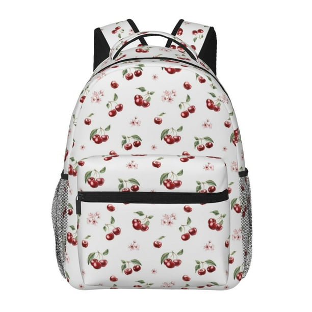 Disketp Cherry Berries Mochila Estampada para Hombre y Mujer – Mochila Ligera Clásica con Múltiples Bolsillos para Universidad, Trabajo y Viajes-One Size