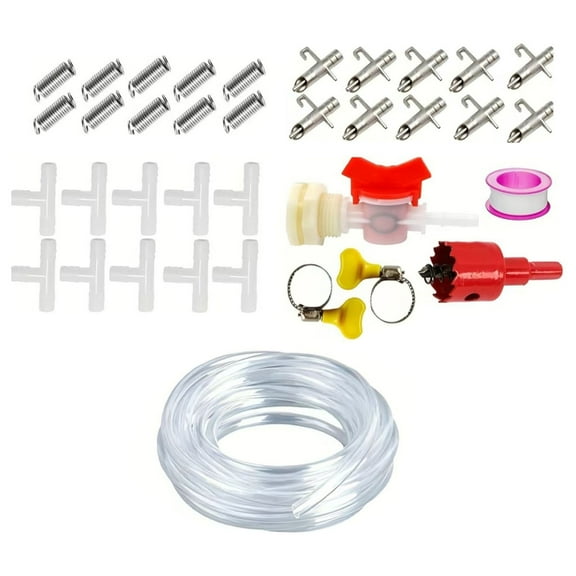 Efficient Nipples Waterer Watering Systems For Rabbits Poultry Includes Hose Automatic Cage Water Supply Systems