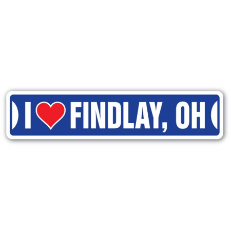 I Love Findlay Ohio Street Sign Oh City State Us Wall Road Decor Gift