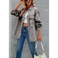 thumbnail image 2 of Solid Color Distressed Jacket, Gray, Small, 2 of 5