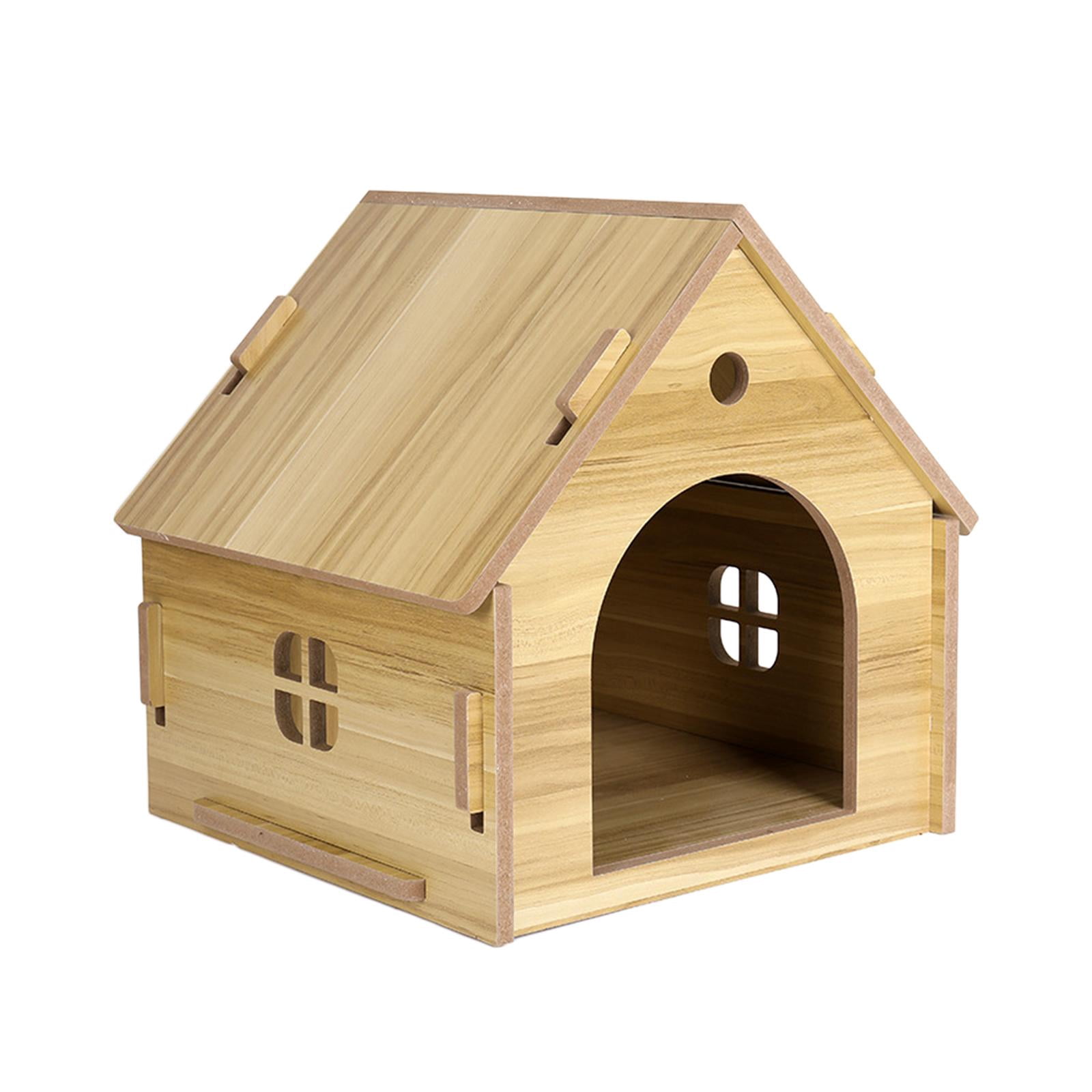 FITYLE Outdoor Cat House Puppy Cave Feral Cats Outside Shelter Ducks Small Dogs Wooden Sturdy Structure Rabbit Hutch Hideout Cat color