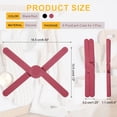 thumbnail image 2 of Uxcell 6 Pcs Trivet de silicona plegable, alfombrillas para ollas y sartenes calientes, almohadilla antideslizante para sostener platos, negro/rojo, 2 of 7