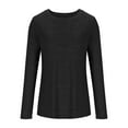 thumbnail image 2 of Fanxing Womens Long Sleeve Shirts Basic Tee Trendy Fall Spring Business Casual Beach Vacation Workout Tops Black 2XL, 2 of 8