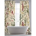 thumbnail image 6 of Vintage Plant Semi Sheer Curtains 96 Inch Length 2 Panels Set, Boho Botanical Flowers Green Leaf Ferns Sheer Kitchen Curtain Privacy Voile Window Curtain for Living Room Bedroom Rod Pocket Drapes, 6 of 7