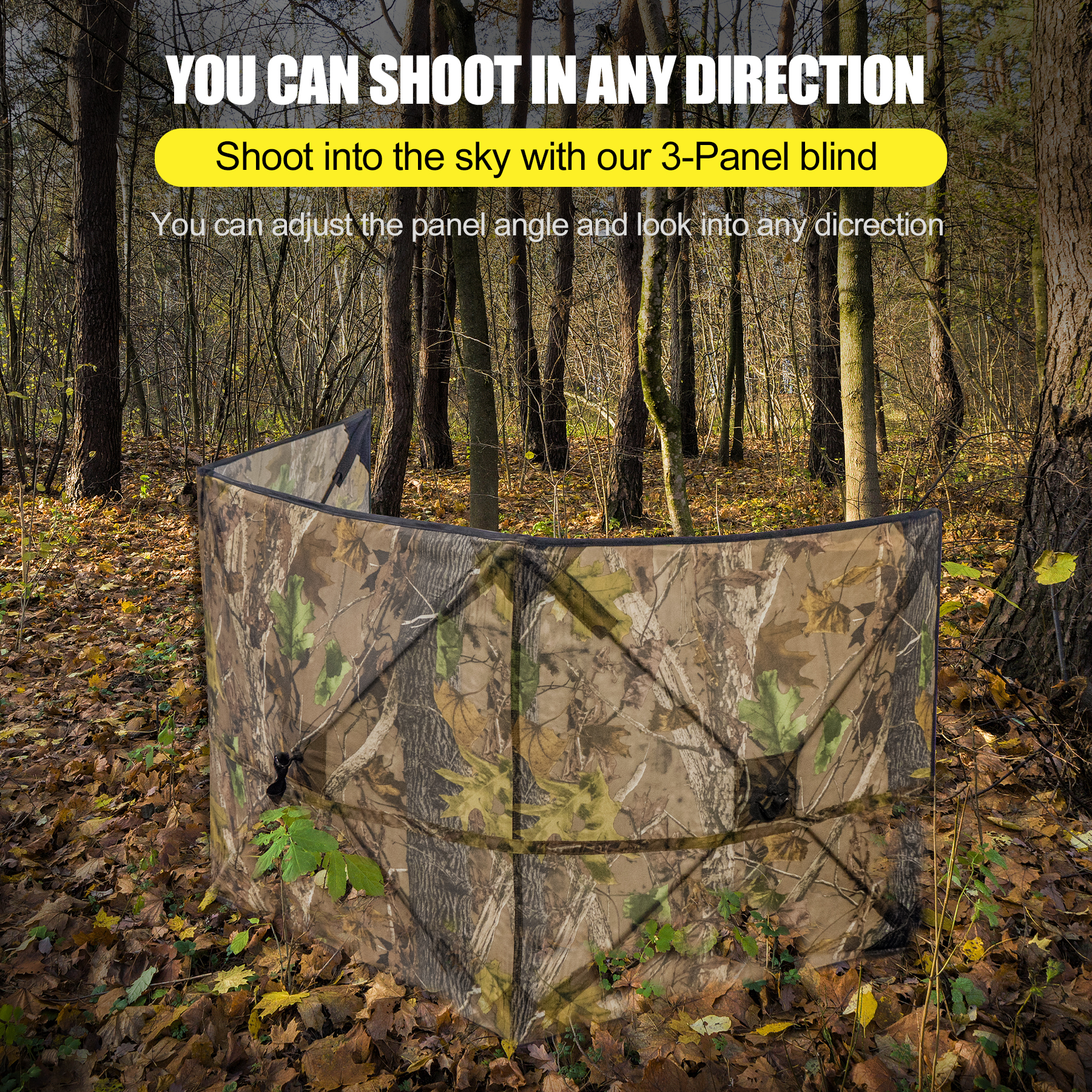Hunting Blind for Turkey Pop Up Ground Blind Portable & Silent 3-Panel Hunting Ground Blinds for Deer Duck Turkey Hunting
