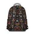 thumbnail image 3 of Earth Tone Ethnic Motif Boho Chic Backpack - Oversized 17" Computer Compartment | Water-Repellent College Bookbag for Women, Spacious Tribal Design School Essential Carrier, 3 of 6