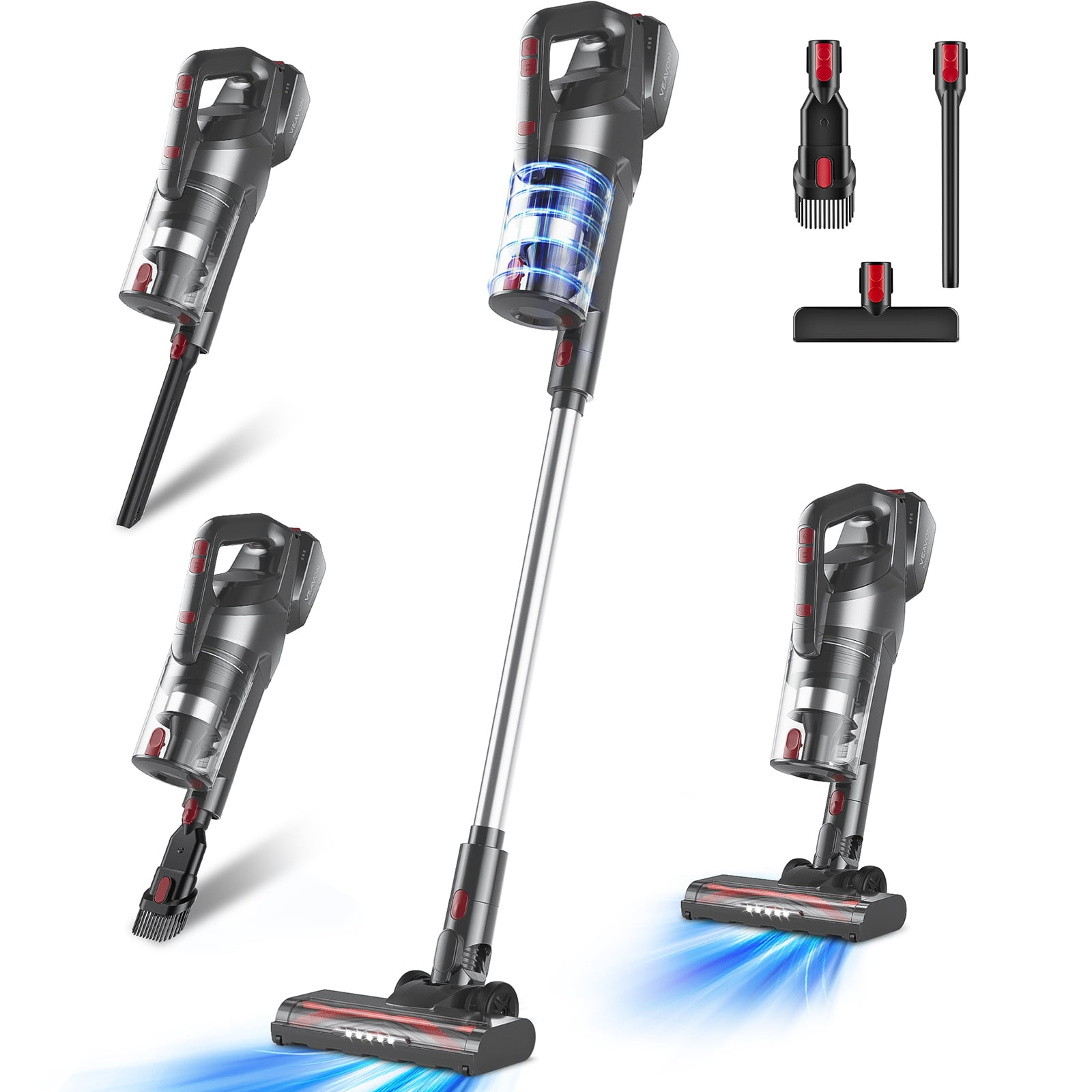 VEAVON Cordless Stick Vacuum Cleaner Lightweight Rechargeable for Stairs Carpet Floor Pet Hair