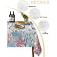 thumbnail image 2 of Coastal Octopus Table Cloth, Waterproof Tablecloth for Square Tables, Beach Nautical Ocean Coral Seahorse Vintage Reusable Washable Fabric Table Cover for Restaurant Kitchen Dining Tables 54"x54", 2 of 9