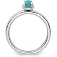 thumbnail image 2 of Solid Sterling Silver Stackable Expressions Turquoise Polished Ring - Ring Size 6.0, 2 of 8