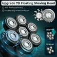 thumbnail image 4 of KENSEN 7D Head Shaver 5 in 1 Bald Head Shavers for Men Electric Razor, Waterproof Wet/Dry Mens Grooming Kit with Beard Clippers Nose Trimmer, 4 of 9
