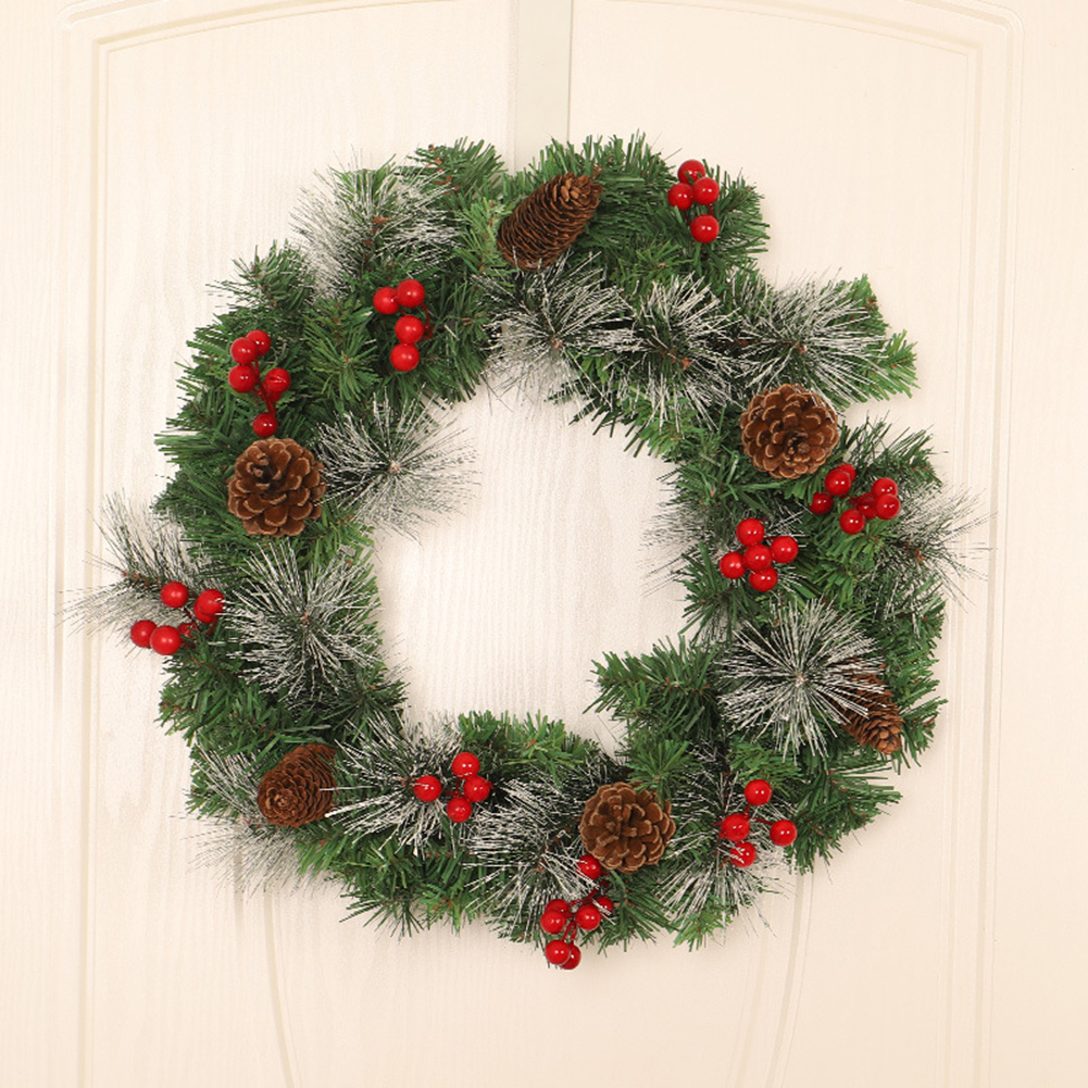 Christmas Artificial Wreath Large Reusable Pine Cone Wreath Door Window