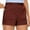 Wine, variant on Diufon Womens Cargo Shorts Solid Color Outdoor Shorts Elastic High Waist Shorts with Zipper Pockets