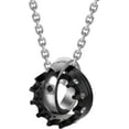 thumbnail image 2 of Urban Jewelry His & Hers Couples Engraved Double Ring Pendant Necklace, 2 of 4