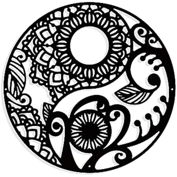 Round Mandela Metal Wall Art Decor Black Wall Hanging Decor Silhouette Wall Art for Home Bedroom Living Room Garden Hotel Office