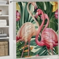 thumbnail image 6 of Orinice Shower curtain set, shower curtain bathroom set, flamingo and leaf banana, shower curtain 36x72, 6 of 7