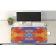 thumbnail image 2 of Abstract Computer Mouse Pad, Motif Vibrant Blue and Orange Psychedelic Image Symmetrical Contemporary Pattern, Rectangle Non-Slip Rubber Mousepad X-Large, 35" x 15", Multicolor, by Ambesonne, 2 of 2