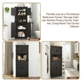 thumbnail image 4 of Blotout 68" Tall Farmhouse Corner Cabinet with 4 Doors, 28.3" W Barn Door Storage Cabinet with Adjustable Shelves, 5 Tier Corner Storage Cabinet for Bathroom,Living Room,Kitchen, Antique Black, 4 of 8
