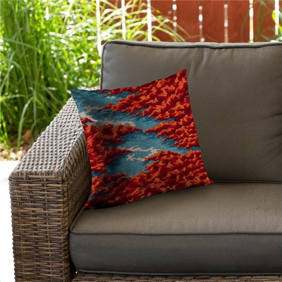 MWW C1PO1818TV510G 18 x 18 in. Red Mounds - Orange Outdoor Throw Pillow for Home Decor