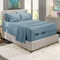 thumbnail image 2 of Nestl Extra Deep Pocket Split King Sheets - 6 Piece Soft Microfiber Bed Sheets Set Fits 18"-24" Mattresses, Stone Blue, 2 of 5