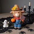 thumbnail image 4 of SUYOLL Fall Highland Cow Figurine Sunflower Girl Cow Resin Figurine Autumn Tabletop Decor Ornament For Thanksgiving Farm Home Shelf Mantel, 4 of 5
