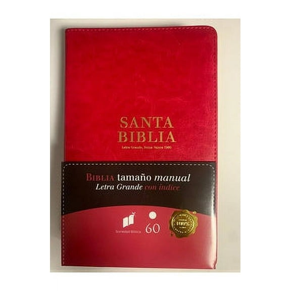 Biblia RVR 1960 Letra Grande Tamaño Manual Rosa con Índice