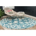 thumbnail image 4 of Unique Loom Rosso Collection Area Rug - Piazza (3' 3" Round Blue/Ivory), 4 of 9