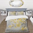 thumbnail image 2 of Designart "Apple Blossom euphony XV" Floral Bedding Covert Set - Apple Blossom Yellow Traditional Bed Set With 2 Shams, 2 of 6