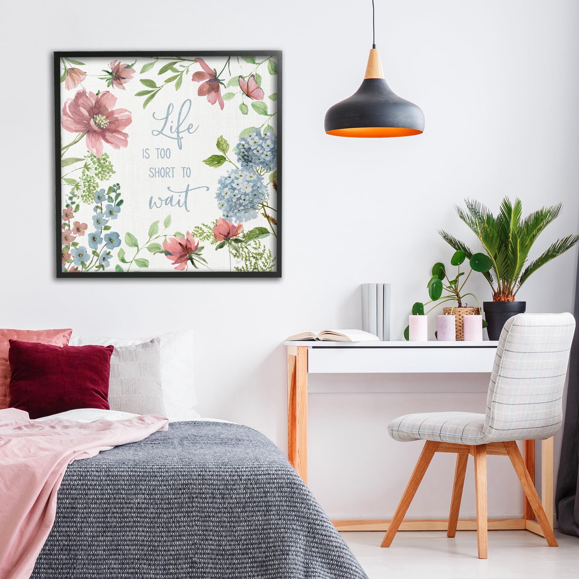 Stupell Industries Too Short To Wait Black Framed Giclee Art, design by Nan