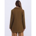 thumbnail image 4 of DARING DIVA Women's Winter Overcoat Mid-Long Notch Lapel Peacoat with Pockets M Brown, 4 of 7