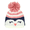 Pink, variant on Raccoon Beanie Polyester Knit Hat - Animal Print - Child
