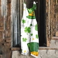 thumbnail image 2 of BiZtdJrK Back to College Sale, Women's St. Patrick's Day Cute Jumpsuits Lucky Irish Clover Graphic Rompers Casual Sleeveless Jumpers Pants Cotton Linen Overalls with Pockets Green S, 2 of 6
