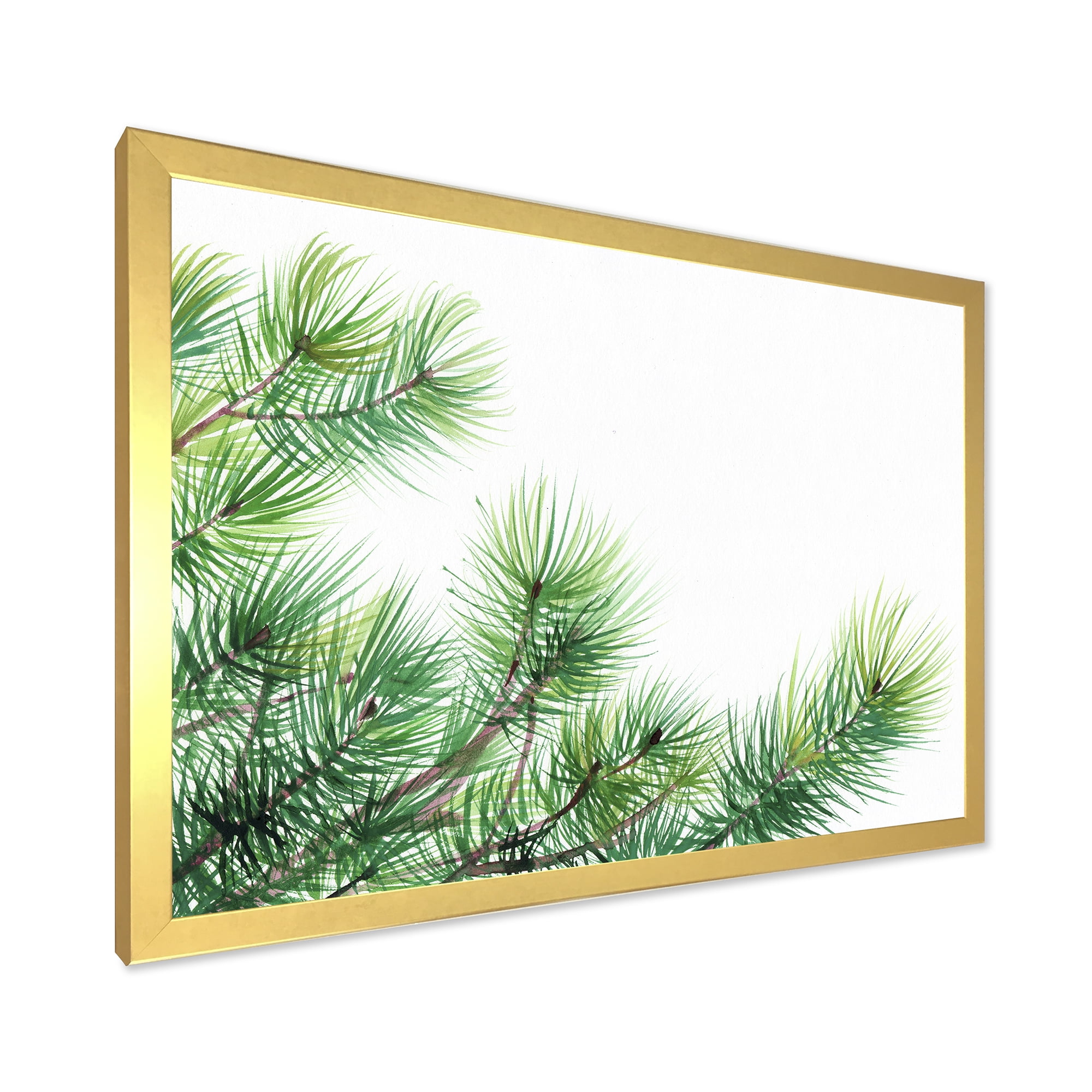 Designart 'Close Up Pine Tree Branches' Traditional Framed Art Print