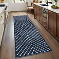 thumbnail image 4 of FairOnly Modern 2'x8'Runner Rug with Symmetrical Fine Lines Machine Washable Low Pile Non-Slip Geometric Rugs for Bedroom Kitchen,Blue, 4 of 7