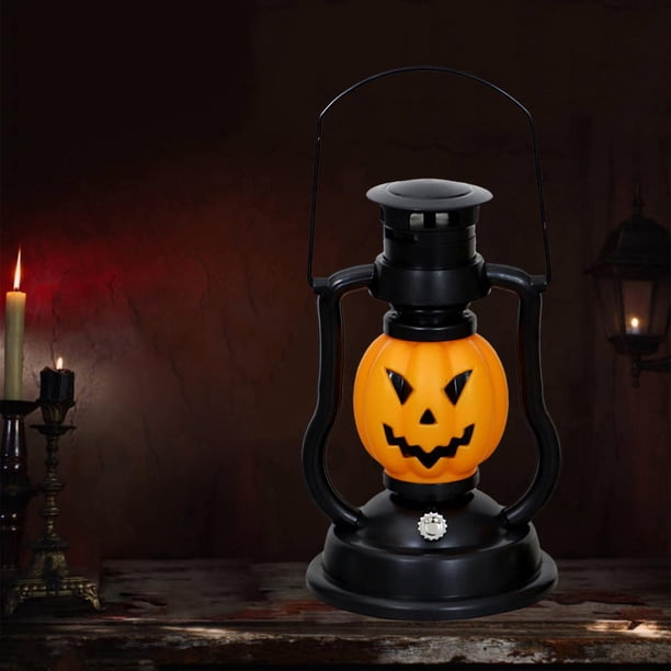 Linterna LED Luces Batería / lámpara solar, Calabaza de Halloween / Lámpara de Cráneo, de Halloween Sala de Dormitorio Decoración Decoración de Batería Negra Macarena Lámpara de calabaza de Halloween