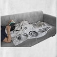 thumbnail image 6 of Unicorn Soft Flannel Fleece Throw Blanket, Mysticism Occult Featured Set Pyramids Aliens Dream-Catcher Grunge Print Artwork, Cozy Plush for Indoor and Outdoor Use, 50" x 60", Black, by Ambesonne, 6 of 6