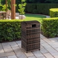 thumbnail image 6 of Wicker Patio Trash Bin, 33 Gallon Rattan Trash Can with Lid for Porch Backyard Deck Patio Poolside, Brown, 6 of 9