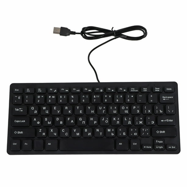 Teclados de computadora Diseño ergonómico UltraThin Mini Durable Cableado 78 teclas Teclado mecánico para PC portátiles (ruso)