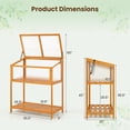 thumbnail image 3 of Gymax Wood Cold Frame Greenhouse w/Transparent Openable Roof & Slatted Storage Shelf, 3 of 10