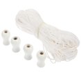 thumbnail image 4 of POINTERTECK 50M White Braided Lift Shade Cord Polyester Rope with 4 White Wood Pendant for Aluminum Blind Shade, 4 of 6