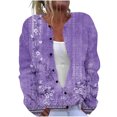 thumbnail image 2 of Cárdigan informal de punto con estampado navideño para mujer, chaqueta con botones y abrigo para mujer, 2 of 5