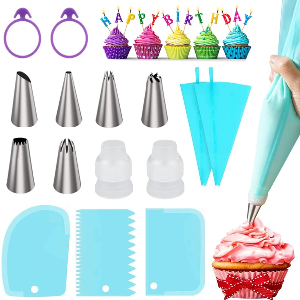 15Pack Piping Bags and Tips Set, Cake Decorating Supplies for Baking ...